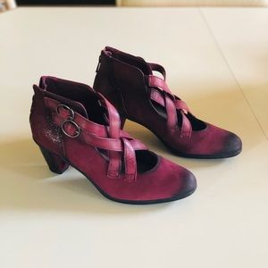 Burgundy booties